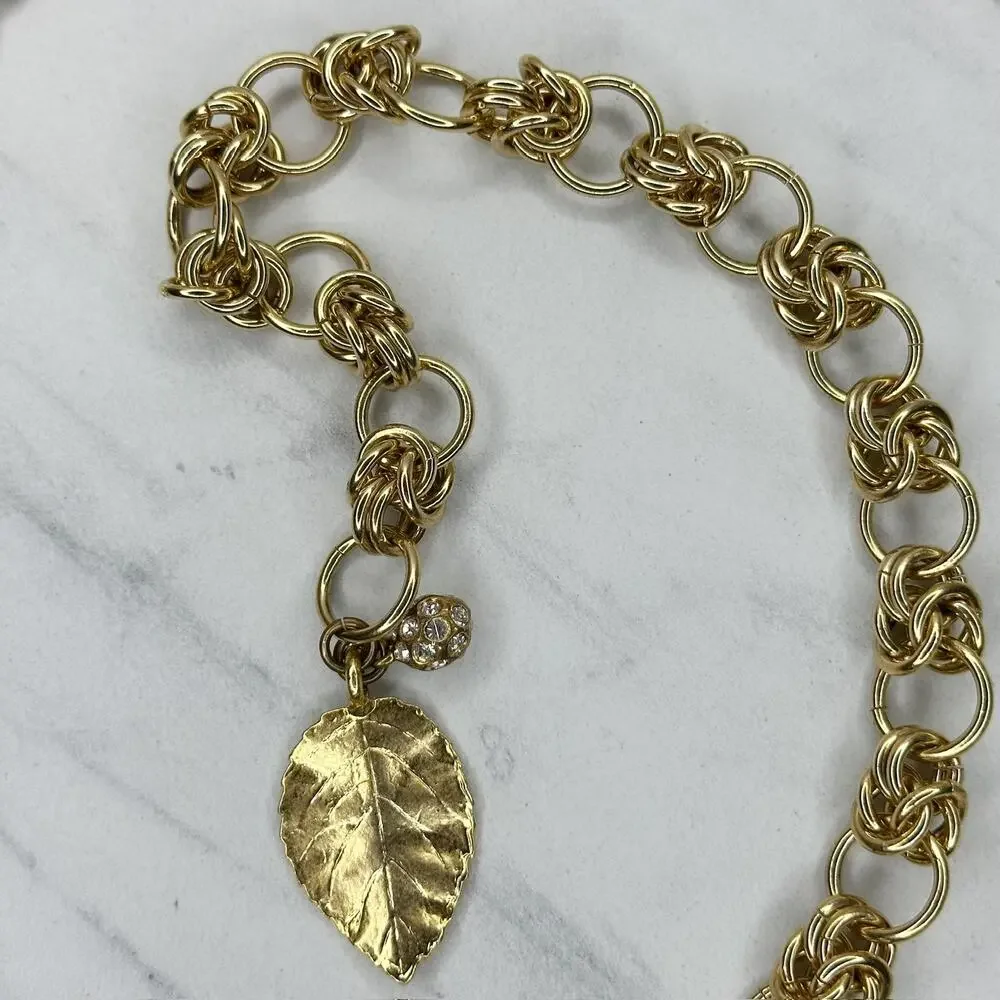 Rhinestone Butterfly Gold Tone Chain Belt OS ✨
